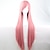 baratos Peruca para Fantasia-traje cosplay peruca sintética reta reta assimétrica peruca rosa longo sintético cabelo sintético feminino de 28 polegadas rosa natural