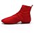 abordables Chaussures de Jazz-Femme Jazz Tissu Deli-pointes Talon Plat Noir Rouge Moins de 1 &quot; Non Personnalisables