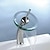 economico Classici-rubinetto del lavandino del bagno in ottone, rubinetti per vasca monocomando monoforo a cascata cromata con beccuccio in vetro, valvola in ceramica e interruttore caldo e freddo