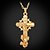 cheap Religious Jewelry-Women&#039;s Pendant Cross Circle Cross Party Work Casual Vintage 18K Gold Plated Rhinestone Platinum Plated Gold Silver Necklace Jewelry For Christmas Gifts Special Occasion Birthday Gift