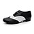 זול נעלי סווינג-בגדי ריקוד גברים ריקודים סלוניים נעליי ריקוד סווינג עקבים שטוח שחור ולבן אבזם