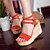 preiswerte Damensandalen-Damenschuhe - Sandalen - Kleid - Vlies - Keilabsatz - Wedges / Fersenriemen - Schwarz / Blau / Orange