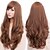 cheap Synthetic Trendy Wigs-Synthetic Wig Curly Wavy Body Wave Body Wave Loose Wave Asymmetrical With Bangs Wig Long Gold / Brown Synthetic Hair 25 inch Women&#039;s Natural Hairline Brown