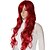 Χαμηλού Κόστους Συνθετικές Trendy Περούκες-Συνθετικές Περούκες Στυλ Με αφέλειες Περούκα Κόκκινο Κόκκινο Συνθετικά μαλλιά Γυναικεία Κόκκινο Περούκα Περούκα άνιμε
