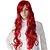 Χαμηλού Κόστους Συνθετικές Trendy Περούκες-Συνθετικές Περούκες Στυλ Με αφέλειες Περούκα Κόκκινο Κόκκινο Συνθετικά μαλλιά Γυναικεία Κόκκινο Περούκα Περούκα άνιμε