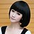 cheap Synthetic Trendy Wigs-Synthetic Wig Straight With Bangs Wig Short Black Women&#039;s Black