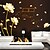 abordables Autocollants muraux-pvc lavable mur autocollants mur de décalque fleurs dorées amovible