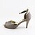 abordables Sandales femme-Sandales ( Marron/Argent Chaussures à talons/Bout ouvert/Semelle compensée Synthétique - pour FEMMES