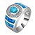 tanie Modne pierścionki-Damskie Pierścień oświadczenia Light Blue Syntetyczne kamienie szlachetne Cyrkon Ślub Impreza Codzienny Casual Sport Biżuteria kostiumowa