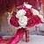 Χαμηλού Κόστους Ψεύτικα Λουλούδια-Ένα μπουκέτο από 30 τριαντάφυλλα PE προσομοίωση του γάμου γαμήλια ανθοδέσμη νύφη κρατώντας λουλούδια, ροζ και λευκό