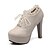 cheap Women&#039;s Oxfords-Women&#039;s Shoes Leatherette Spring Fall Winter Stiletto Heel Platform Lace-up For Casual Black Beige Brown