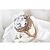 Χαμηλού Κόστους Μοδάτο Δαχτυλίδι-Γυναικεία Δακτύλιος Δήλωσης Κρυστάλλινο Χρυσαφί Κρύσταλλο Επιχρυσωμένο Προσομειωμένο διαμάντι κυρίες Πολυτέλεια Bling Bling Γάμου Πάρτι Κοσμήματα Πασιέντζα Emerald Cut HALO