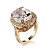 cheap Rings-Women&#039;s Statement Ring Crystal Golden Crystal Gold Plated Imitation Diamond Ladies Luxury Bling Bling Wedding Party Jewelry Solitaire Emerald Cut Halo