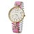 preiswerte Modeuhren-Damen Modeuhr Armbanduhr Armband-Uhr Quartz Legierung Band Blume Schwarz Weiß Blau Rosa