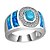 cheap Rings-Women&#039;s Statement Ring Light Blue Synthetic Gemstones Zircon Wedding Party Daily Casual Sports Costume Jewelry