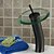 billige Armaturer til badeværelset-Håndvasken vandhane - Vandfald Olie-gnedet Bronze Basin Et Hul / Enkelt håndtag Et HulBath Taps / Messing