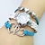 halpa Korukellot-Women&#039;s Quartz Wrist Watch Bracelet Watch Casual Watch Leather Band Heart shape Bohemian Fashion White