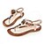 baratos Sandálias de mulher-Feminino MaryJane Tira em T Courino Primavera Verão Outono Casual Rasteiro Bege Menos de 2,5cm