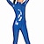 billige Zentai-sæt-Skinnende Zentai Dragt Ninja Spandex Heldragt Cosplay Kostumer Blå Ensfarvet Kattedragt PVC Herre Dame Halloween / Høj Elasticitet