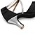 cheap Latin Shoes-Women&#039;s Latin Leatherette Silk Satin Sandal Buckle Customized Heel Black and Sliver Black and Gold Customizable