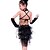 abordables Tenues de danse enfants-Danse latine Paillette Gland Utilisation Sans Manches Taille moyenne Lycra Polyester / Spectacle