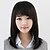 Χαμηλού Κόστους Συνθετικές Trendy Περούκες-Συνθετικές Περούκες Ίσιο Ίσια Κούρεμα καρέ Ασύμμετρο κούρεμα Περούκα Μεσαίο Μαύρο Συνθετικά μαλλιά 10 inch Γυναικεία Φυσική γραμμή των μαλλιών Μαύρο