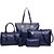 cheap Bag Sets-Women&#039;s Shoulder Messenger Bag Bag Set Patent Leather 6pcs Shopping Office &amp; Career Solid Colored Black Red Blue