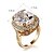 billige Moderinge-Dame Statement Ring Krystal Gylden Krystal Guldbelagt Simuleret diamant Damer Luksus Bling bling Bryllup Fest Smykker Solitaire Emerald Cut HALO