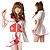 cheap Career &amp; Profession Costumes-Cosplay Costumes Uniforms Festival/Holiday Halloween Costumes Red / White Patchwork Dress / Headpiece Halloween / Carnival Female Cotton