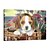 ieftine Picturi cu Animale-IARTS Oil Painting Modern Animal Lovely Dog Little Popy Hand Painted Canvas with Stretched Frame