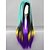 abordables Perruques Synthétiques Sans Bonnet-Perruque Synthétique Style Perruque Arc-en-ciel Femme Perruque Long Perruque de Cosplay