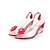 cheap Women&#039;s Sandals-Women&#039;s Clear Shoes Dress Summer Sparkling Glitter Wedge Heel Slingback Lucite Heel Leatherette Black Red Blue