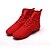 abordables Zapatos de jazz-Mujer Jazz Tejido Suela Dividida Tacón Plano Negro Rojo Menos de 1 &quot; No Personalizables