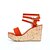 preiswerte Damensandalen-Damenschuhe - Sandalen - Kleid - Vlies - Keilabsatz - Wedges / Fersenriemen - Schwarz / Blau / Orange