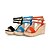 preiswerte Damensandalen-Damenschuhe - Sandalen - Kleid - Vlies - Keilabsatz - Wedges / Fersenriemen - Schwarz / Blau / Orange