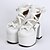 baratos Sapatos Lolita-Sapatos Doce Com Laço Salto Alto Sapatos Laço 12.5 cm CM Branco Para Couro PU / Couro de Poliuretano