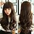 cheap Synthetic Trendy Wigs-Synthetic Wig Bangs Curly Wavy Body Wave Natural Wave Body Wave Wig Flaxen Light Brown Dark Brown Black Synthetic Hair Women&#039;s Black