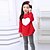 abordables Ensembles pour filles-Ensemble de Vêtements Fille Bébé Manches Longues Rouge Rose Imprimé Coton Longue
