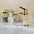 cheap Bathroom Sink Faucets-Bathroom Sink Faucet - Waterfall Ti-PVD Widespread One Hole / Single Handle One HoleBath Taps