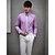 cheap Shirts-Classic / Semi-Spread Neck Long Sleeve Cotton/Polyester Solid Lavender Shirt for Suits