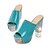 זול סנדלי נשים-נשים נעליים דמוי עור אביב קיץ סתיו רצועה אחורית עקב עבה פלטפורמה עבור שמלה לבן כחול מוזהב פוקסיה