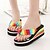 cheap Women&#039;s Slippers &amp; Flip-Flops-Women&#039;s Shoes Fabric Wedge Heel Platform/Flip Flops Sandals Casual Black/Blue/Yellow