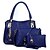 cheap Bag Sets-Women&#039;s Bags PU(Polyurethane) Tote / Shoulder Messenger Bag 3 Pcs Purse Set Solid Colored Black / Beige / Blue / Bag Sets