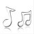 ieftine Cercei la Modă-Pentru femei Cercei Stud Muzică Notă Muzicală Plastic Argintiu cercei Bijuterii Pentru Petrecere Zilnic Casual