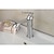 זול ברזים לחדר האמבטיה-חדר רחצה כיור ברז - מפל מים כרום סט מרכזי חור אחד / חור ידית אחת אחתBath Taps