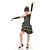 זול בגדי ריקוד לילדים-ריקוד לטיני שמלות בגדי ריקוד ילדים הדרכה הצגה פוליאסטר קפלים ללא שרוולים טבעי שמלה כפפות