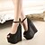 cheap Women&#039;s Heels-Women&#039;s Shoes Wedge Heel Peep Toe Pumps/Heels Dress Black/Silver