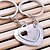cheap Party Supplies-Alloy Silver Plated Heart in Heart Keychain Key Ring for Lover Valentine&#039;s Day(One Pair)