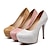 olcso Női magas sarkú cipők-Kényelmes / Kerek orrú - Stiletto - Női cipő - Magassarkú - Esküvői / Szabadidős / Ruha / Alkalmi - Bőrutánzat - Sárga / Rózsaszín / Fehér