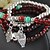 cheap Bracelets-Women&#039;s Bracelet of Arrival Synthetic Garnet Stone and Tibetan Silver Multilayer